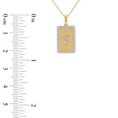 LADIES PENDANT 0.20CT ROUND DIAMOND 10K YELLOW GOLD
