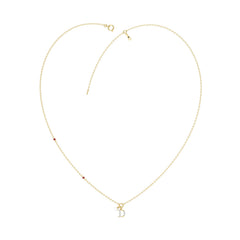 LADIES NECKLACE 0.10CT ROUND DIAMOND 10K YELLOW GOLD