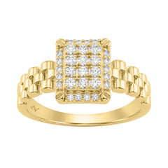 0.50Ct Round Diamond Men’S Ring In 10K Yellow Gold Luxury Men’S Jewelry