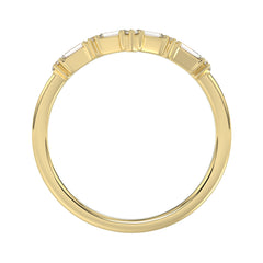 10K Yellow Gold 0.16Ct Ladies Fashion Ring Featuring Sparkling Round And Baguette Diamonds. A Timeless And Elegant Jewelry Piece Designed For Daily We