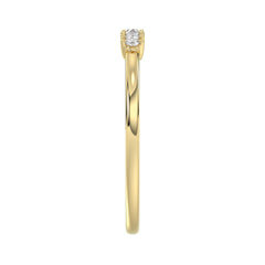 Ladies 10K Yellow Gold Diamond Fashion Ring 0.16 Ct Round & Baguette Diamond Jewelry