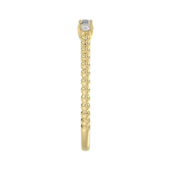 Ladies 10K Yellow Gold Diamond Fashion Ring 0.16 Ct Round & Baguette Diamond Jewelry