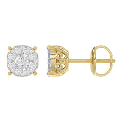 LADIES EARRINGS 0.30CT ROUND DIAMOND 14K YELLOW GOLD (SI QUALITY)