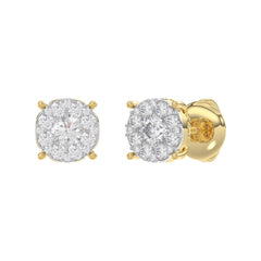 LADIES EARRINGS 0.30CT ROUND DIAMOND 14K YELLOW GOLD (SI QUALITY)