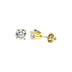 14K Yellow Gold Round Diamond Stud Earrings 0.33CT Elegant Women�S Diamond Jewelry