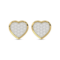 MEN'S HEART YUVA EARRING 0.10CT ROUND DIAMOND 10K YELLOW GOLD