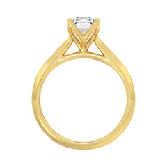 LADIES SOLITAIRE RING 2CT EMERALD DIAMOND 14K YELLOW GOLD