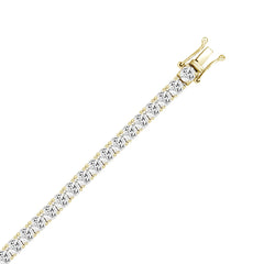 LADIES BRACELET 9CT ROUND DIAMOND 14K YELLOW GOLD
