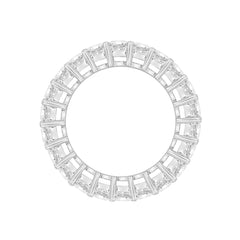LADIES ETERNITY BAND 5 1/3CT EMERALD DIAMOND 14K WHITE GOLD