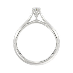 LADIES SOLITAIRE RING 1/2CT OVAL DIAMOND 14K WHITE GOLD