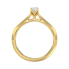 LADIES SOLITAIRE RING 1/2CT PEAR DIAMOND 14K YELLOW GOLD
