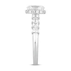 LADIES RING 2 1/4CT ROUND/PRINCESS/OVAL DIAMOND 14K WHITE GOLD (CENTER STONE OVAL DIAMOND 1 1/4CT )