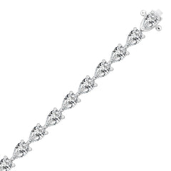 LADIES BRACELET 9CT PEAR DIAMOND 14K WHITE GOLD
