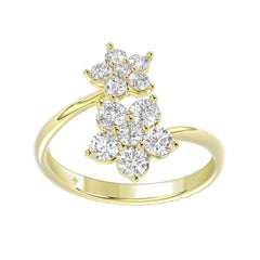 LADIES RING 1CT ROUND DIAMOND 14K YELLOW GOLD