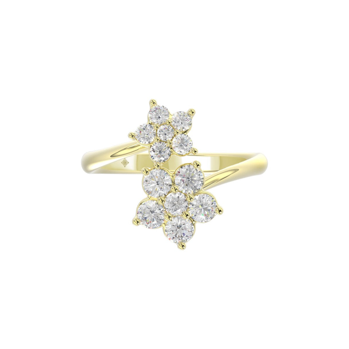 LADIES RING 1CT ROUND DIAMOND 14K YELLOW GOLD