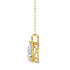 LADIES SOLITAIRE PENDANT 3CT PEAR DIAMOND 14K YELLOW GOLD 