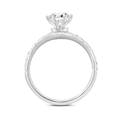 14K WHITE GOLD 1 1/2CT ROUND DIAMOND LADIES BRIDAL SET (CENTER STONE ROUND DIAMOND 1CT)