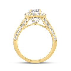 LADIES RING 3 3/4CT ROUND/BAGUETTE DIAMOND 14K YELLOW GOLD (CENTER STONE ROUND DIAMOND 1 1/2CT )