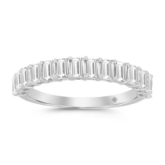 LADIES BAND 1 1/2CT EMERALD DIAMOND 14K WHITE GOLD