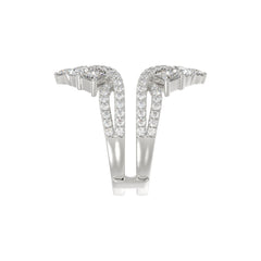 LADIES WRAP RING 2 1/2CT ROUND/PRINCESS/PEAR DIAMOND 14K WHITE GOLD