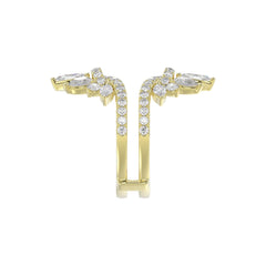 LADIES ENHANCERS RING 2 1/4CT ROUND/PEAR/MARQUISE DIAMOND 14K YELLOW GOLD