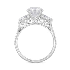 14K WHITE GOLD 2 3/4CT ROUND/PEAR DIAMOND LADIES RING (CENTER STONE ROUND DIAMOND 2CT )