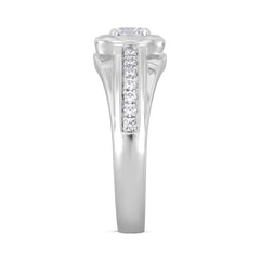 14K WHITE GOLD 3/4CT ROUND DIAMOND MEN'S RING