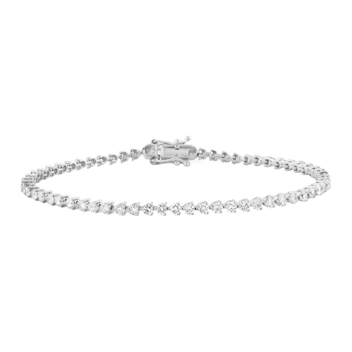 LADIES BRACELET 3CT ROUND DIAMOND 14K WHITE GOLD