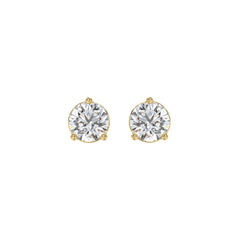 14K YELLOW GOLD 2CT ROUND DIAMOND LADIES SOLITAIRE EARRINGS 