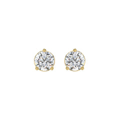 14K YELLOW GOLD 2CT ROUND DIAMOND LADIES SOLITAIRE EARRINGS 
