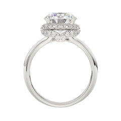 LADIES RING 3 3/8CT ROUND DIAMOND 14K WHITE GOLD (CENTER STONE ROUND DIAMOND 3CT )