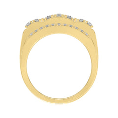 MEN'S RING 2.00CT ROUND DIAMOND 14K YELLOW GOLD 