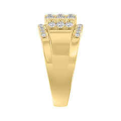 MEN'S RING 2.00CT ROUND DIAMOND 14K YELLOW GOLD 