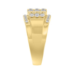 MEN'S RING 2.00CT ROUND DIAMOND 14K YELLOW GOLD 