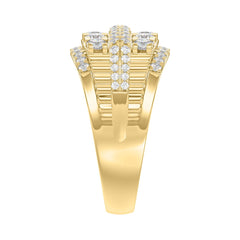 14K YELLOW GOLD 2.00CT ROUND DIAMOND MEN'S RING