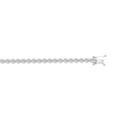 MEN'S BRACELET 2 1/2CT ROUND DIAMOND 14K WHITE GOLD