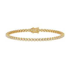 MENS BRACELET 2 1/2CT ROUND DIAMOND 14K YELLOW GOLD 