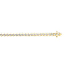 MENS BRACELET 2 1/2CT ROUND DIAMOND 14K YELLOW GOLD 