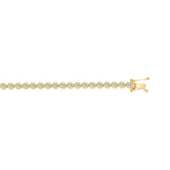 MENS BRACELET 2 1/2CT ROUND DIAMOND 14K YELLOW GOLD 