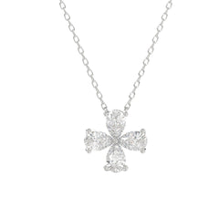 LADIES NECKLACE 1CT PEAR DIAMOND 14K WHITE GOLD