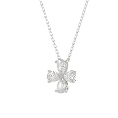 LADIES NECKLACE 1CT PEAR DIAMOND 14K WHITE GOLD