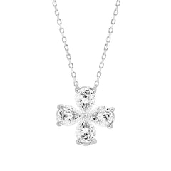 LADIES NECKLACE 1CT PEAR DIAMOND 14K WHITE GOLD