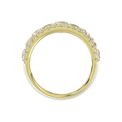 14K YELLOW GOLD 5.00CT ROUND/EMERALD DIAMOND LADIES BAND
