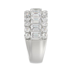 LADIES BAND 3 1/2CT ROUND/EMERALD DIAMOND 14K WHITE GOLD