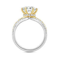 LADIES RING 2 3/4 CT ROUND DIAMOND 14K WHITE/YELLOW GOLD (CENTER STONE ROUND DIAMOND 2CT )