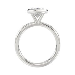 LADIES SOLITAIRE RING 3CT OVAL DIAMOND 14K WHITE GOLD (CENTER STONE OVAL DIAMOND 3CT )