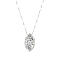LADIES SOLITAIRE PENDANT 2CT MARQUISE DIAMOND 14K WHITE GOLD