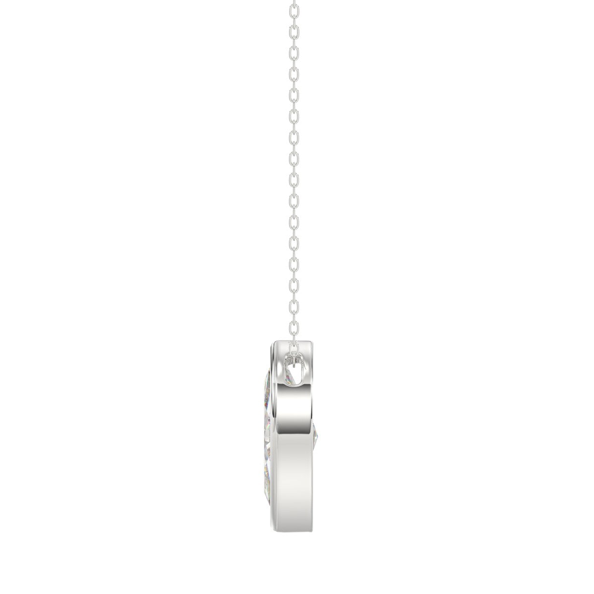 LADIES SOLITAIRE PENDANT 2CT MARQUISE DIAMOND 14K WHITE GOLD