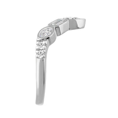 14K WHITE GOLD 1.00CT ROUND/EMERALD/OVAL/PEAR DIAMOND LADIES BAND (PEAR 1/5CT EMERALD 1/3CT OVAL 1/3CT)