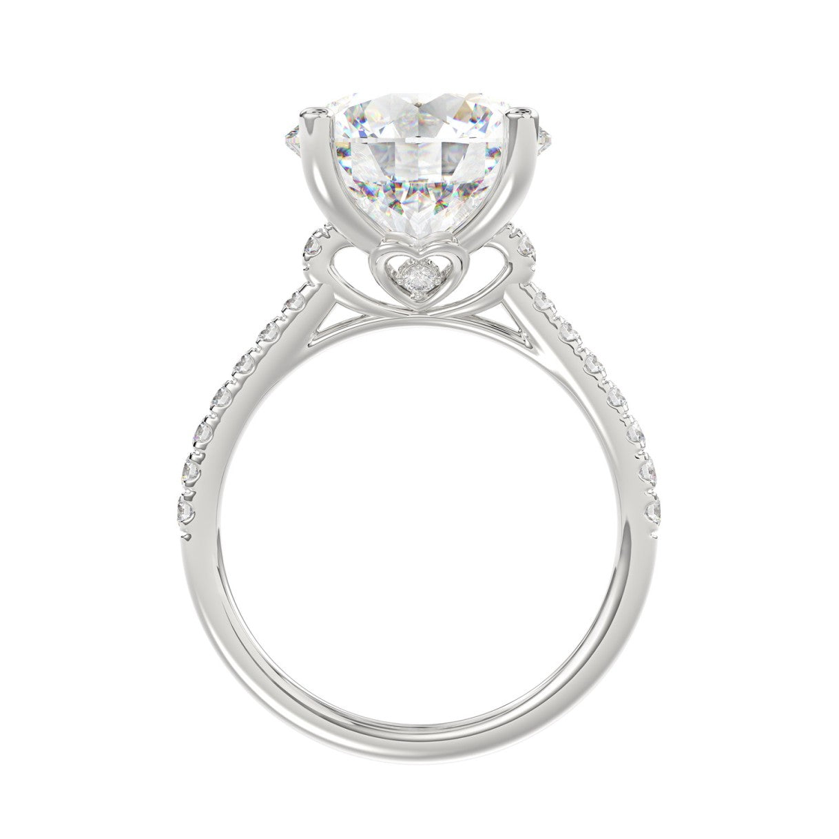 LADIES BRIDAL SET 5 1/2CT ROUND DIAMOND 14K WHITE GOLD (CENTER STONE ROUND DIAMOND 5CT )